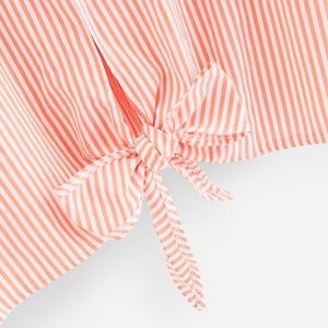 Tops - Striped V-Neckline Knot Hem Top - NWOT Tops - Striped V-Neckline Knot Hem Top - NWOT